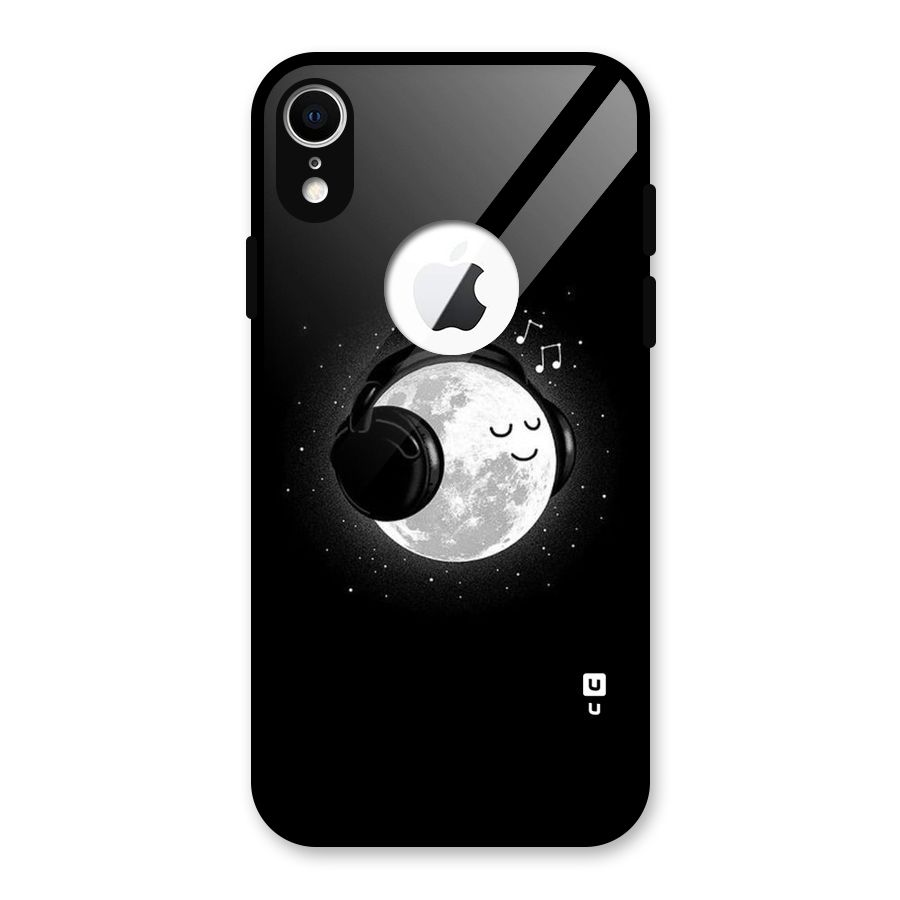 Music World Enjoying Glass Back Case for iPhone XR Logo Cut