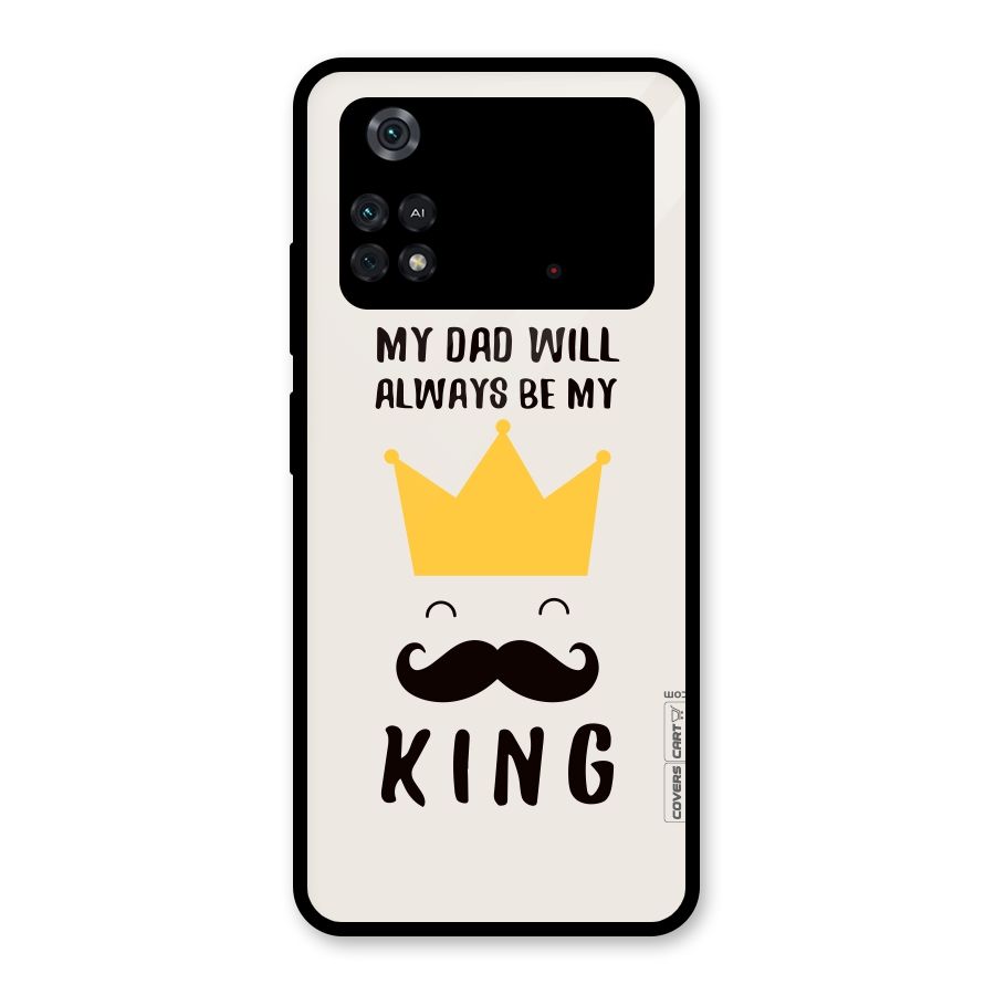 My King Dad Glass Back Case for Poco M4 Pro 4G