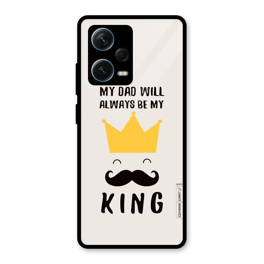 My King Dad Glass Back Case for Redmi Note 12 Pro Plus 5G