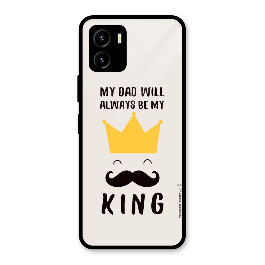 My King Dad Glass Back Case for Vivo Y15s