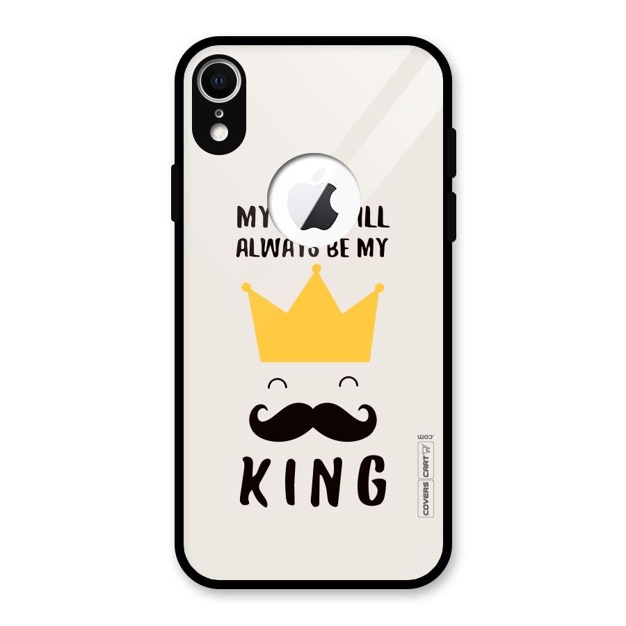 My King Dad Glass Back Case for iPhone XR Logo Cut