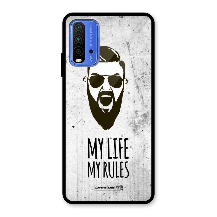 My Life My Rules Glass Back Case for Redmi 9 Power