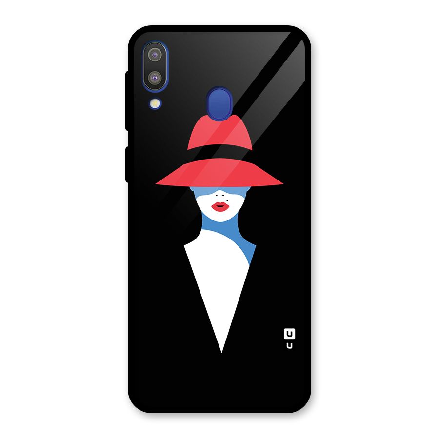 Mysterious Woman Illustration Glass Back Case for Galaxy M20