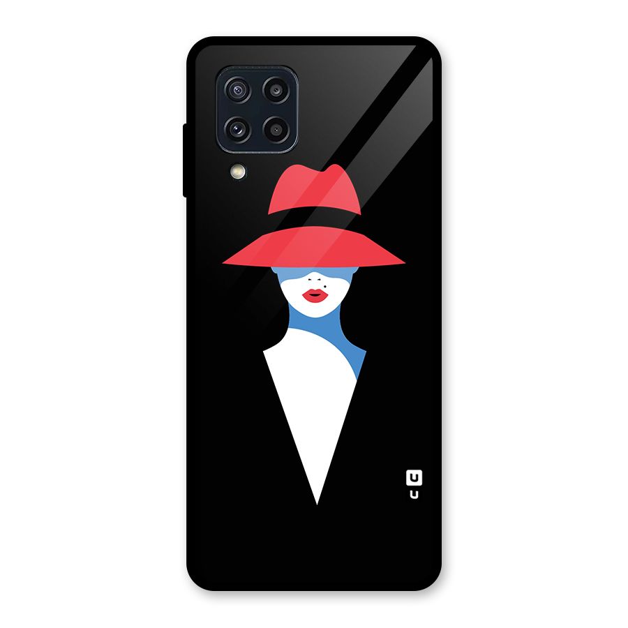 Mysterious Woman Illustration Glass Back Case for Galaxy M32