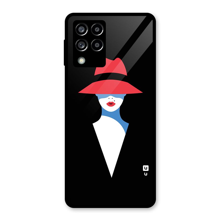 Mysterious Woman Illustration Glass Back Case for Galaxy M53 5G