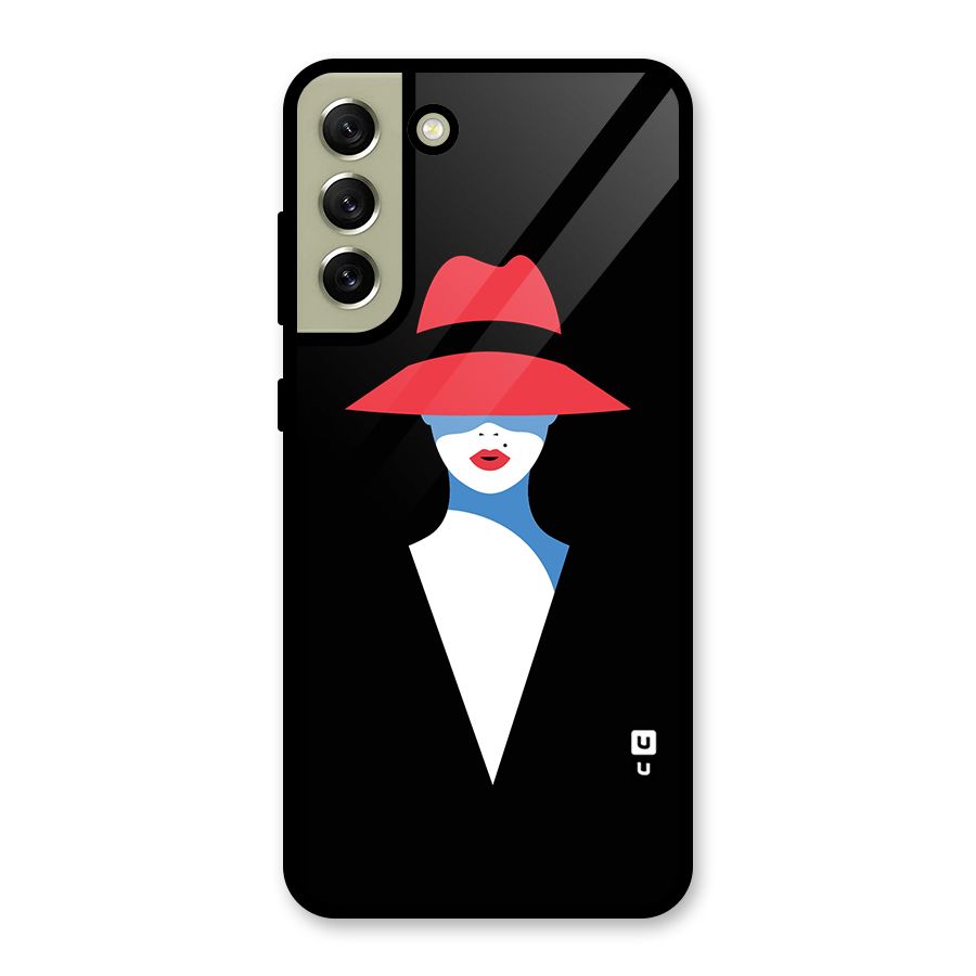Mysterious Woman Illustration Glass Back Case for Galaxy S21 FE 5G