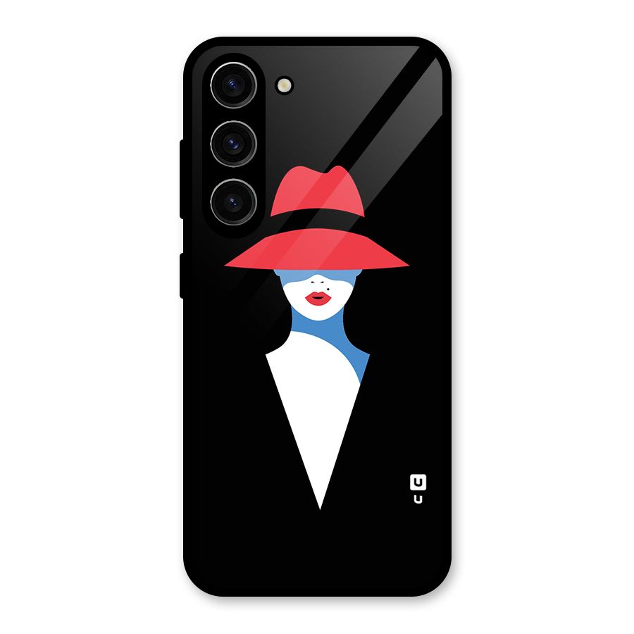 Mysterious Woman Illustration Glass Back Case for Galaxy S23