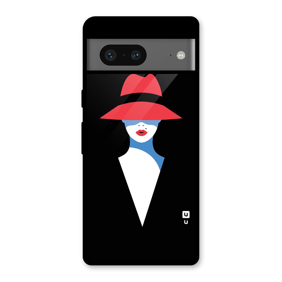 Mysterious Woman Illustration Glass Back Case for Google Pixel 7