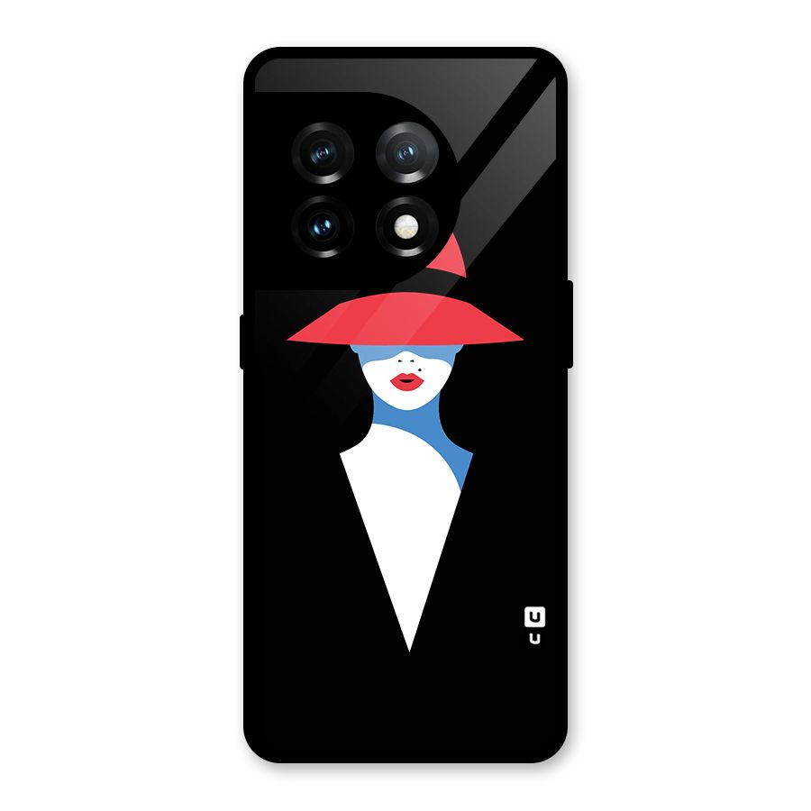 Mysterious Woman Illustration Glass Back Case for OnePlus 11