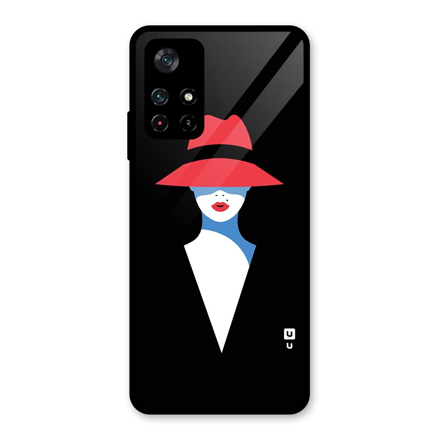 Mysterious Woman Illustration Glass Back Case for Poco M4 Pro 5G