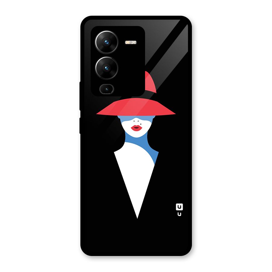Mysterious Woman Illustration Glass Back Case for Vivo V25 Pro