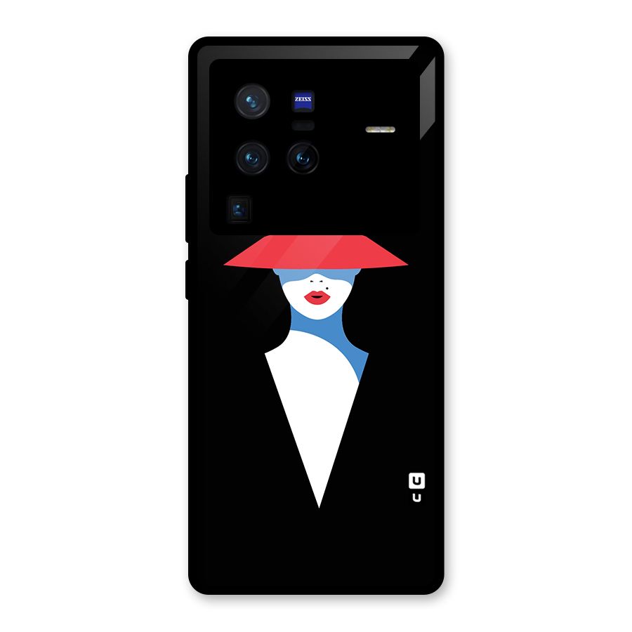 Mysterious Woman Illustration Glass Back Case for Vivo X80 Pro