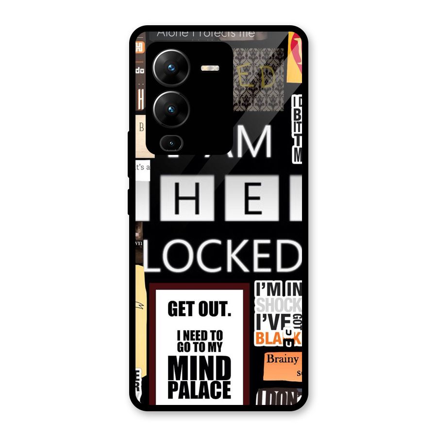 Mystery Pattern Glass Back Case for Vivo V25 Pro
