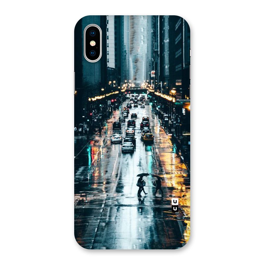 NY Streets Rainy Back Case for iPhone X