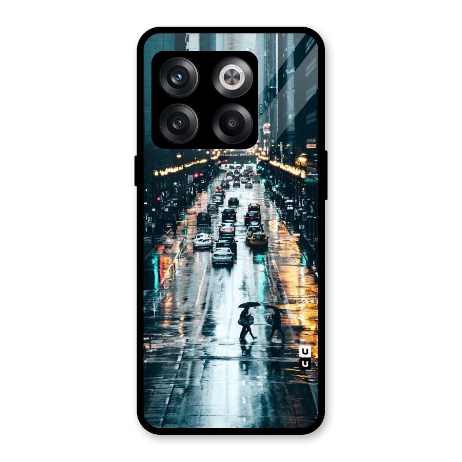 NY Streets Rainy Glass Back Case for OnePlus 10T