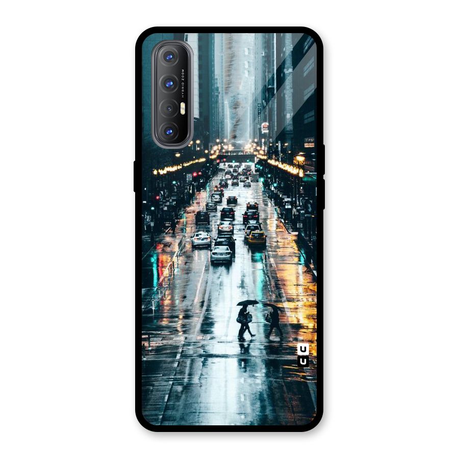 NY Streets Rainy Glass Back Case for Oppo Reno3 Pro