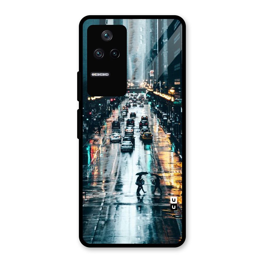 NY Streets Rainy Glass Back Case for Poco F4 5G