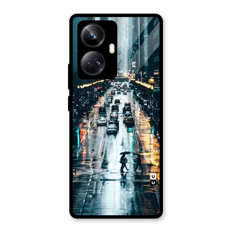 NY Streets Rainy Glass Back Case for Realme 10 Pro Plus