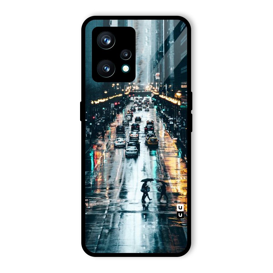 NY Streets Rainy Glass Back Case for Realme 9 Pro Plus 5G