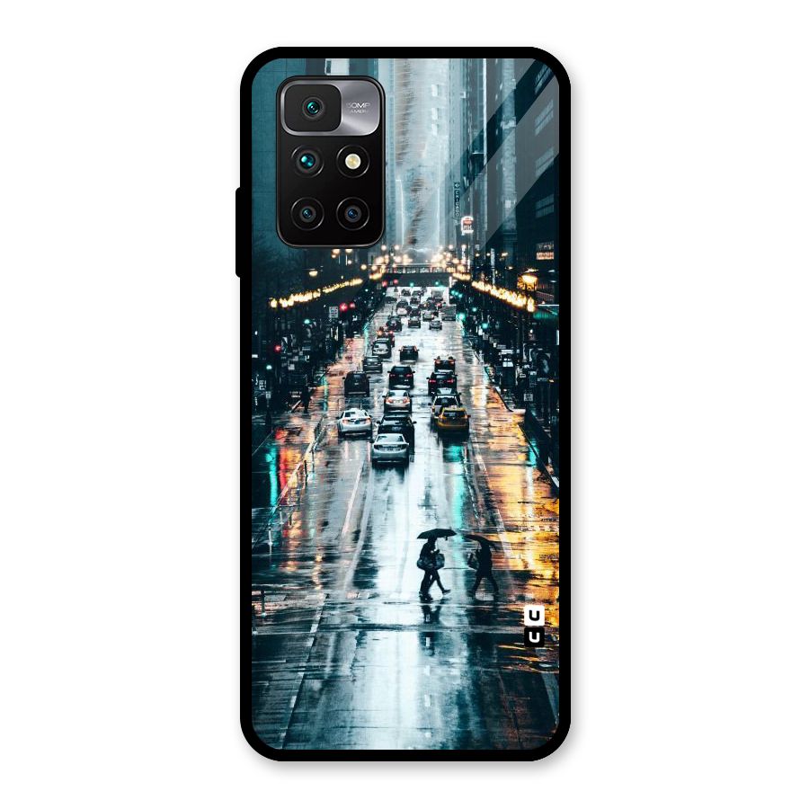 NY Streets Rainy Glass Back Case for Redmi 10 Prime