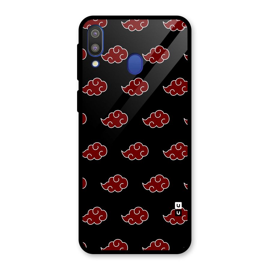 Naruto Akatsuki Pattern Glass Back Case for Galaxy M20
