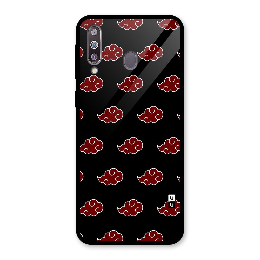 Naruto Akatsuki Pattern Glass Back Case for Galaxy M30