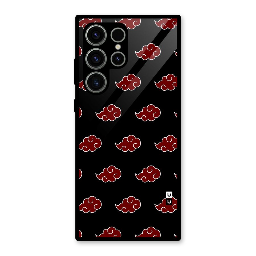 Naruto Akatsuki Pattern Glass Back Case for Galaxy S23 Ultra