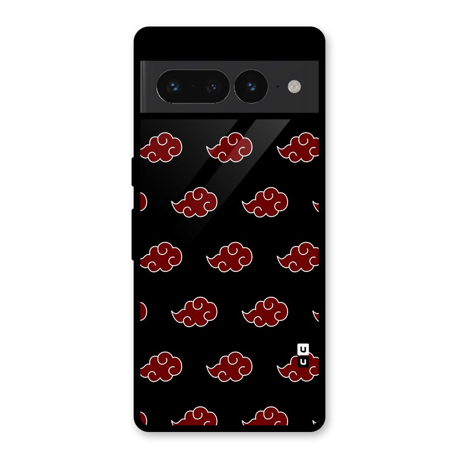 Naruto Akatsuki Pattern Glass Back Case for Google Pixel 7 Pro