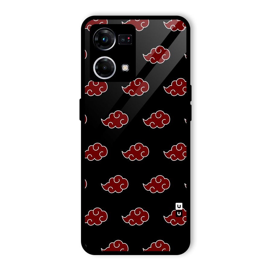 Naruto Akatsuki Pattern Glass Back Case for Oppo F21s Pro 4G