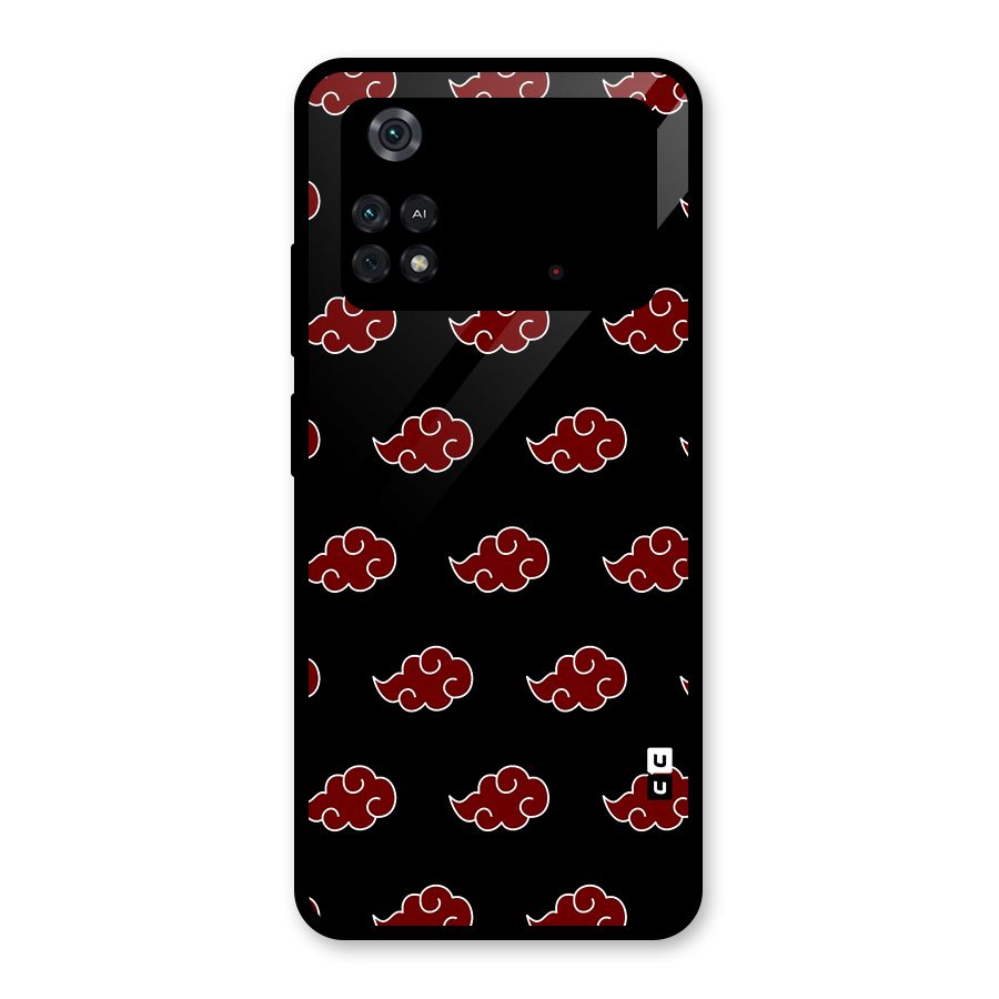 Naruto Akatsuki Pattern Glass Back Case for Poco M4 Pro 4G