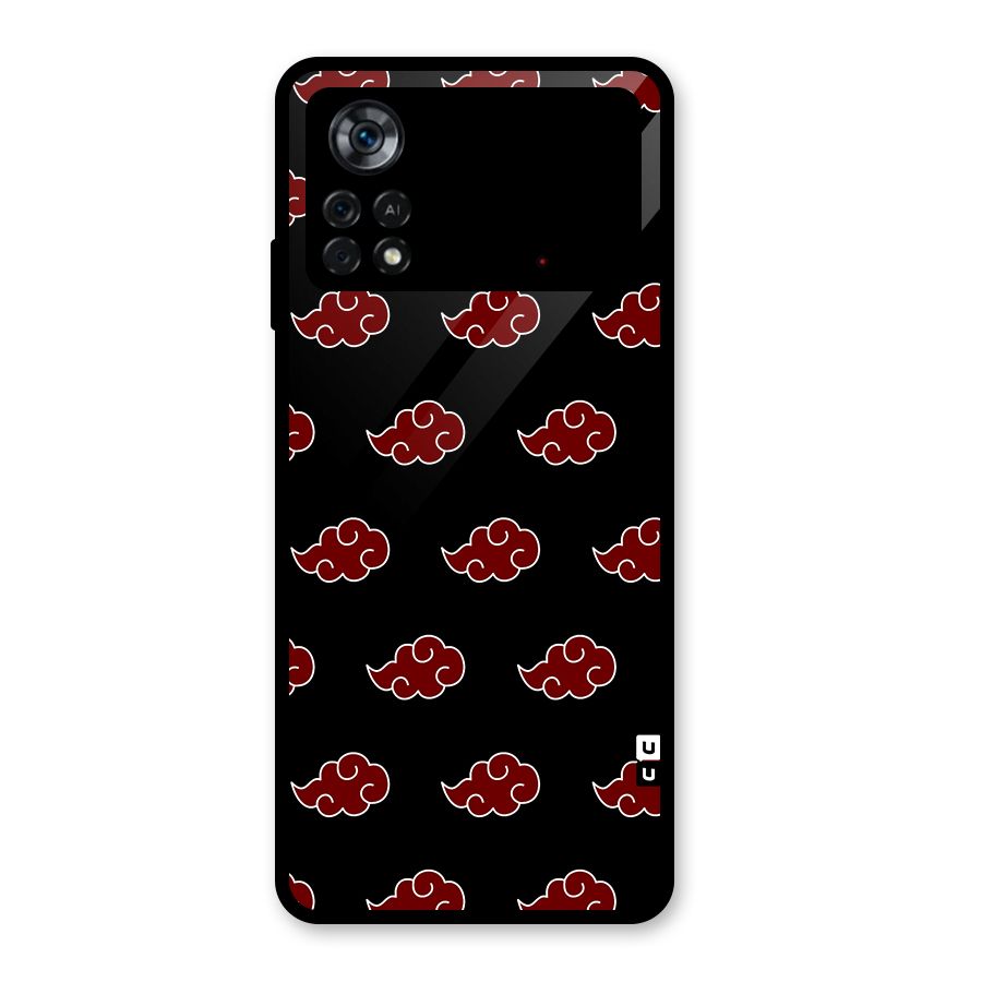 Naruto Akatsuki Pattern Glass Back Case for Poco X4 Pro 5G
