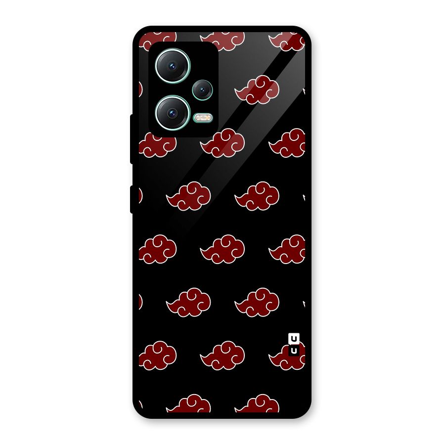Naruto Akatsuki Pattern Glass Back Case for Redmi Note 12 5G