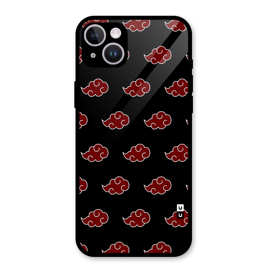 Naruto Akatsuki Pattern Glass Back Case for iPhone 14 Plus
