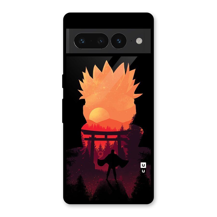 Naruto Anime Sunset Art Glass Back Case for Google Pixel 7 Pro