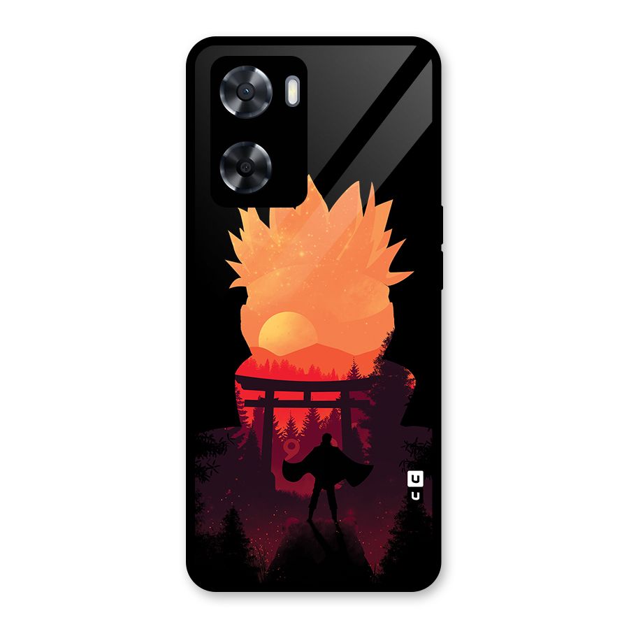 Naruto Anime Sunset Art Glass Back Case for Oppo A57 2022