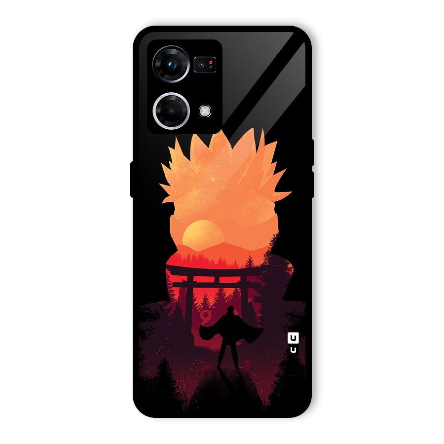 Naruto Anime Sunset Art Glass Back Case for Oppo F21 Pro 5G