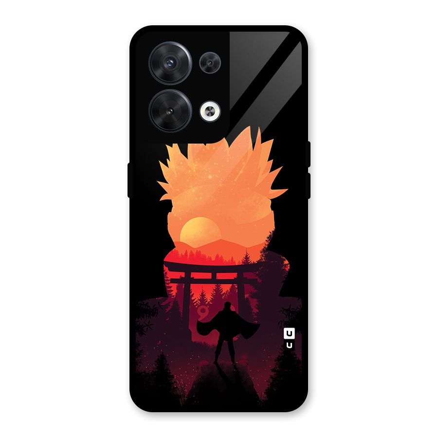 Naruto Anime Sunset Art Glass Back Case for Oppo Reno8 5G