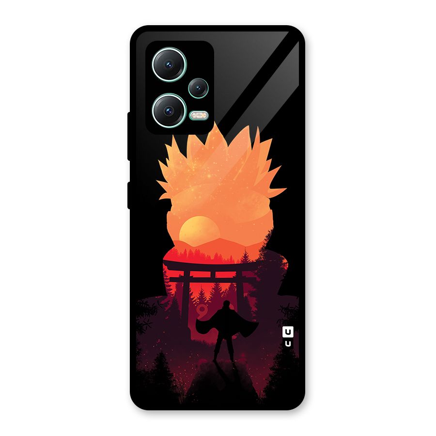 Naruto Anime Sunset Art Glass Back Case for Redmi Note 12 5G