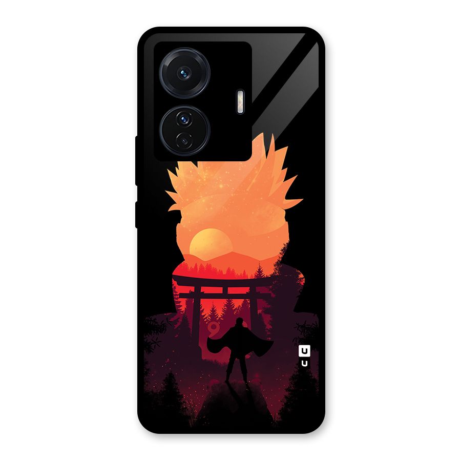Naruto Anime Sunset Art Glass Back Case for Vivo T1 Pro