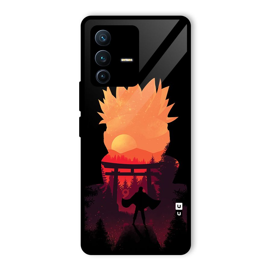 Naruto Anime Sunset Art Glass Back Case for Vivo V23 Pro