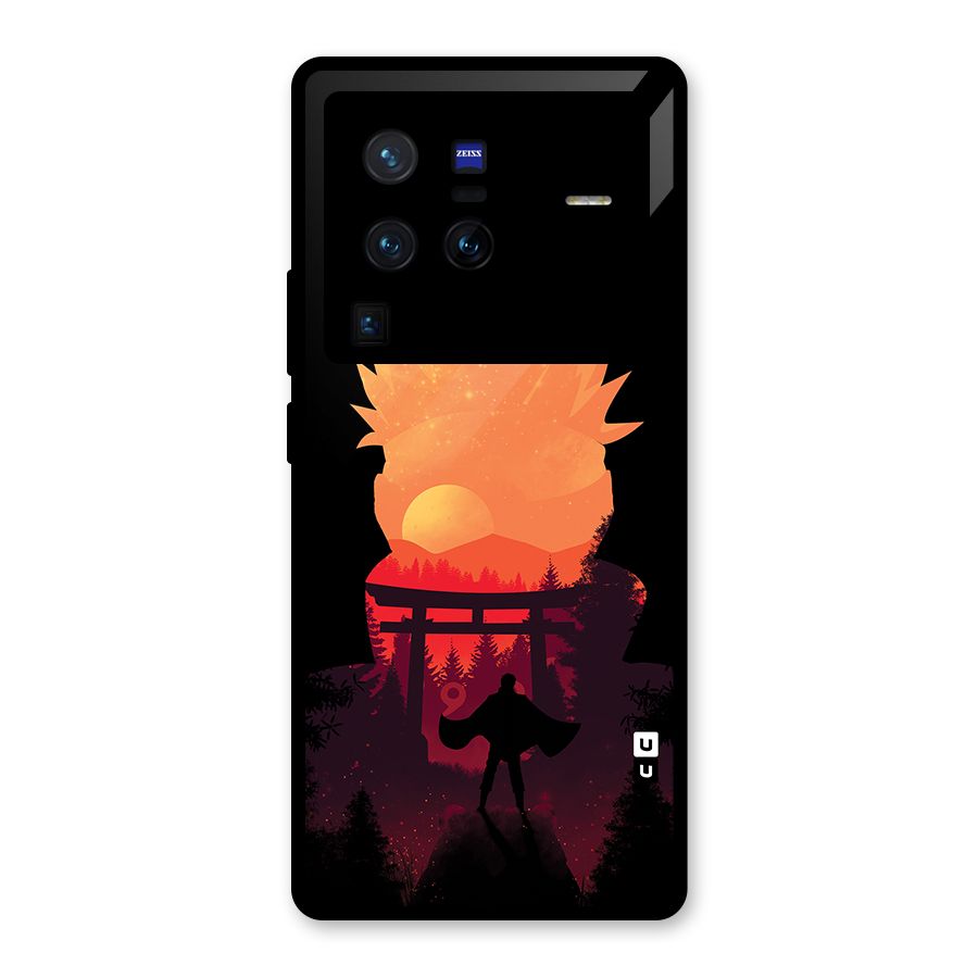 Naruto Anime Sunset Art Glass Back Case for Vivo X80 Pro