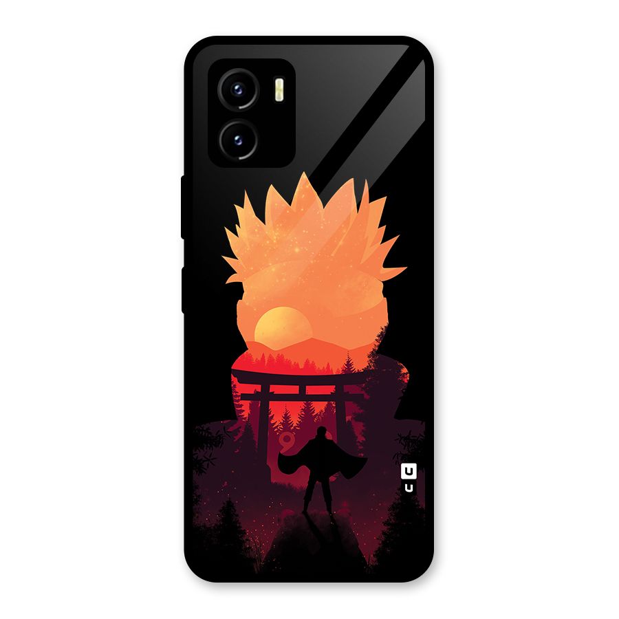 Naruto Anime Sunset Art Glass Back Case for Vivo Y15s