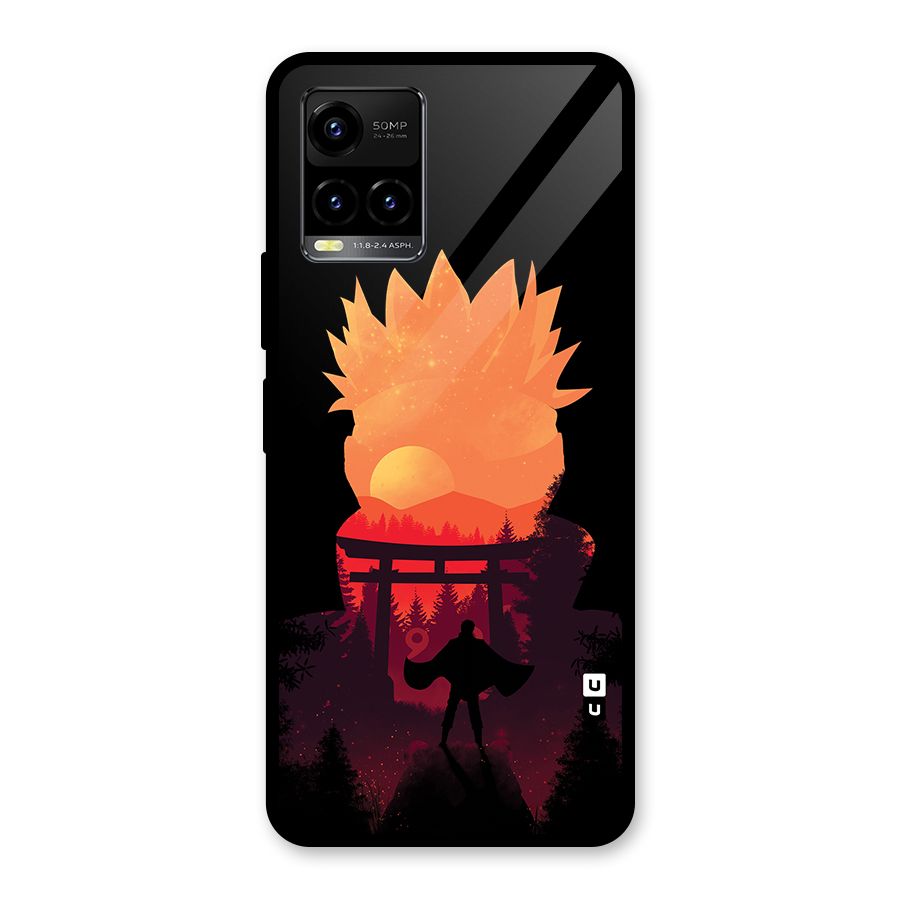 Naruto Anime Sunset Art Glass Back Case for Vivo Y21T