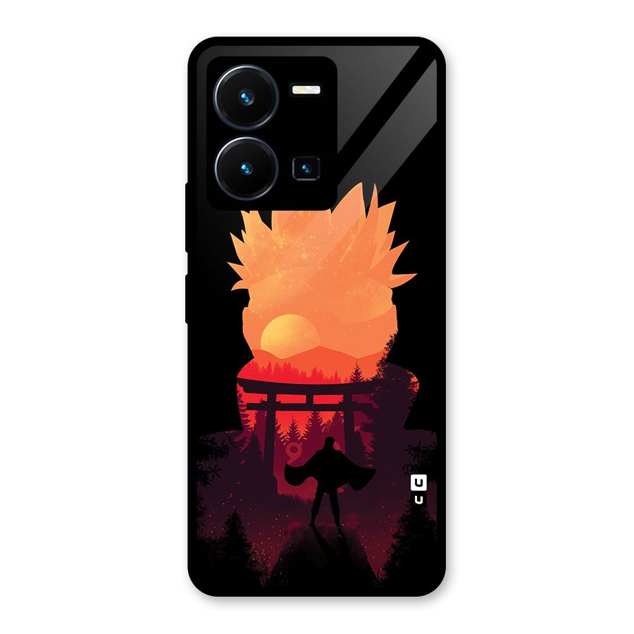Naruto Anime Sunset Art Glass Back Case for Vivo Y35