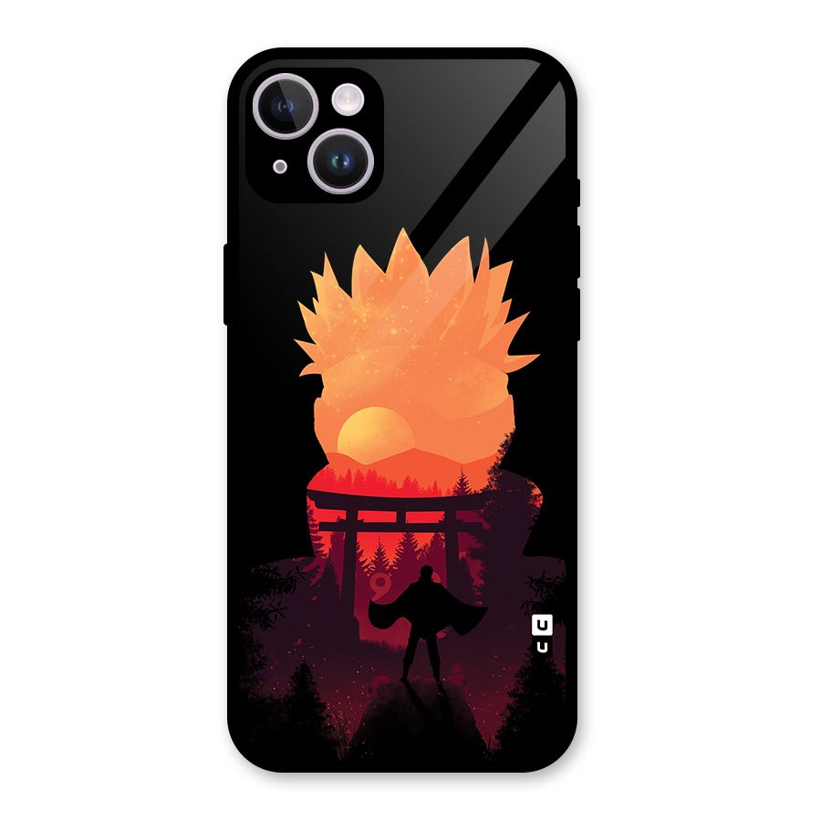 Naruto Anime Sunset Art Glass Back Case for iPhone 14 Plus