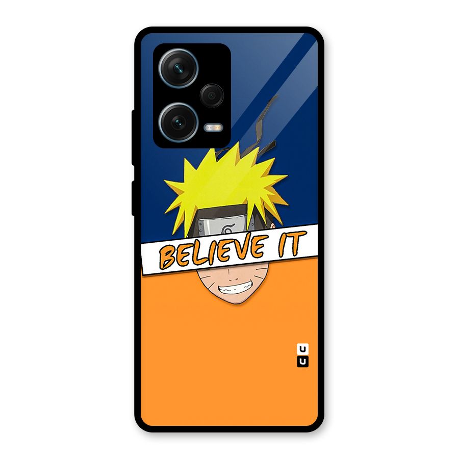 Naruto Believe It Glass Back Case for Redmi Note 12 Pro Plus 5G