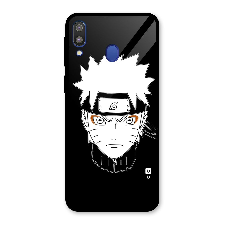 Naruto Black and White Art Glass Back Case for Galaxy M20