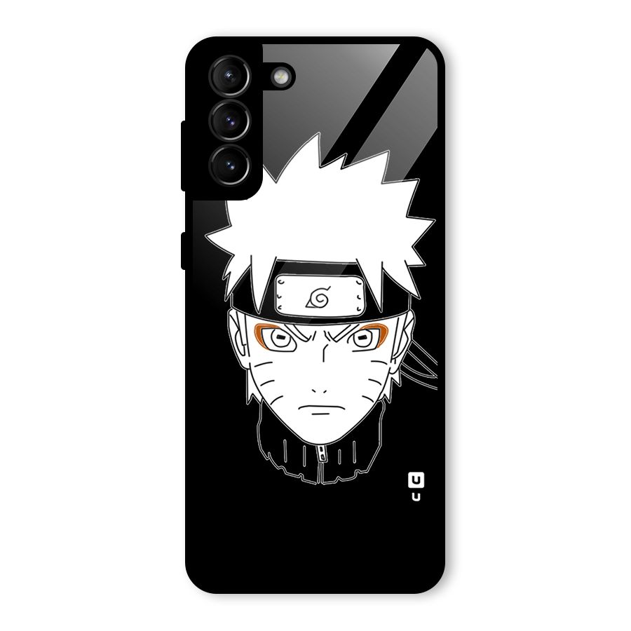 Naruto Black and White Art Glass Back Case for Galaxy S21 Plus