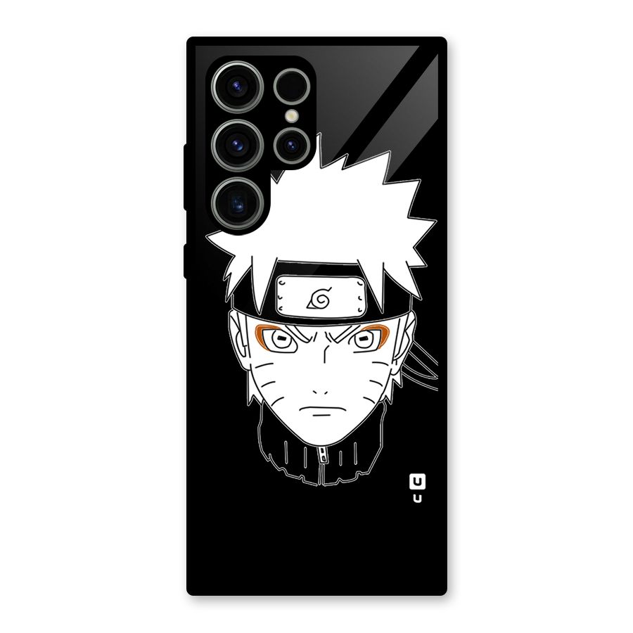 Naruto Black and White Art Glass Back Case for Galaxy S23 Ultra