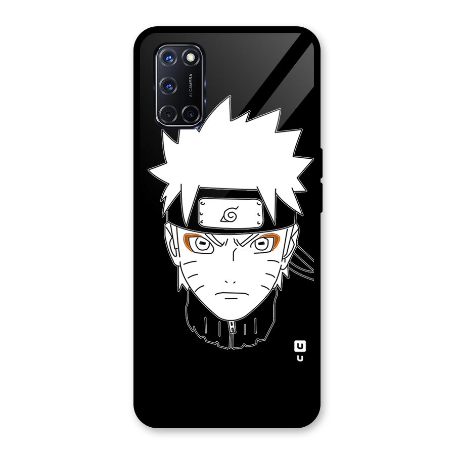 Naruto Black and White Art Glass Back Case for Oppo A52